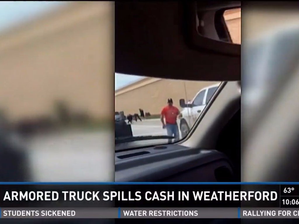 An armored car spills cash on a highway in Texas, chaos ensues News