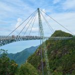 Bridge over the abyss on one pillar in Langkawi Malaysia