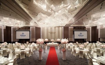 Hilton KL's Grand Ballroom set up for a wedding celebration. | Photo by Hilton / NHA File Photo