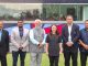 Several members of the Special Development Committee announced by the Malaysian Cricket Association (MCA) today with Youth and Sports Minister, YB Hannah Yeoh, at the Bayuemas Cricket Oval in Pandamaran, Klang. From left: Jerome Fernandez (committee member); Senathiraj Thevaratnam (co-chair); MCA president, Mohammed Iqbal Ali bin Kassim Ali; YB Hannah Yeoh; Dr. Arun Kumar Beshamber Nath (co-chair); and Ahmad Salman Othman (co-chair). | Bayuemas Cricket Oval, Pandamaran, Klang, Malaysia. 18 January 2025 | Photo by Malaysian Cricket Association / NHA File Photo