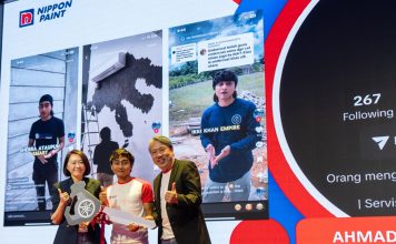 Nippon Paint Malaysia’s general manager, Tay Sze Tuck (right), and the company’s assistant marketing general manager, Datin Wong Meng Lee (right), with the participants of Akademi Painter at the event in Kuala Lumpur, Malaysia on 23 February 2025. | Photo by Nippon Paint / NHA File Photo