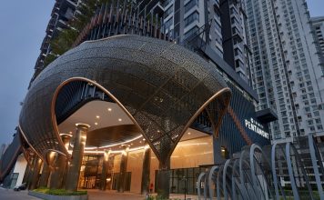 The iconic entrance of Trinity Pentamont, a testament to its innovative architectural vision and premium urban living experience. | Photo by Trinity Group / NHA File Photo